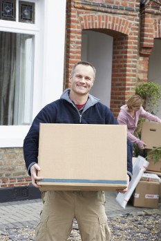 House removals team preparing a move in Kingston upon Thames