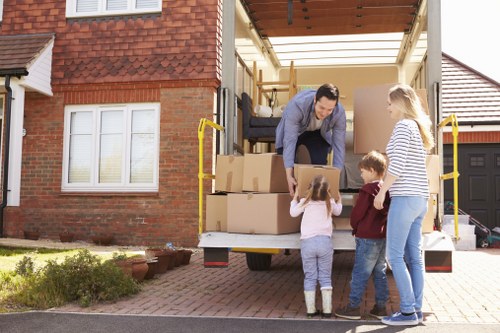 House removal team preparing a move in Kingston upon Thames