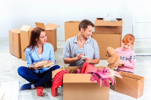 Furniture loading into a moving van for a Kingston move