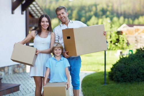 Van loaded for a house move near Kingston town centre