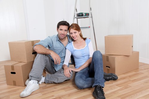 Family relocation planning with boxes ready for transport in Kingston upon Thames
