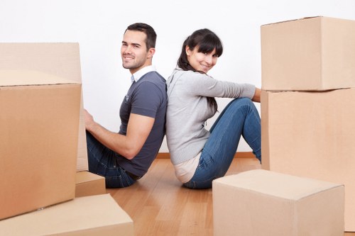 Packed boxes and household items ready for a Kingston move